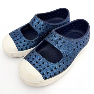 Native‎ Toddler Girls Blue Juniper Bling Glitter Shoes Sz 6